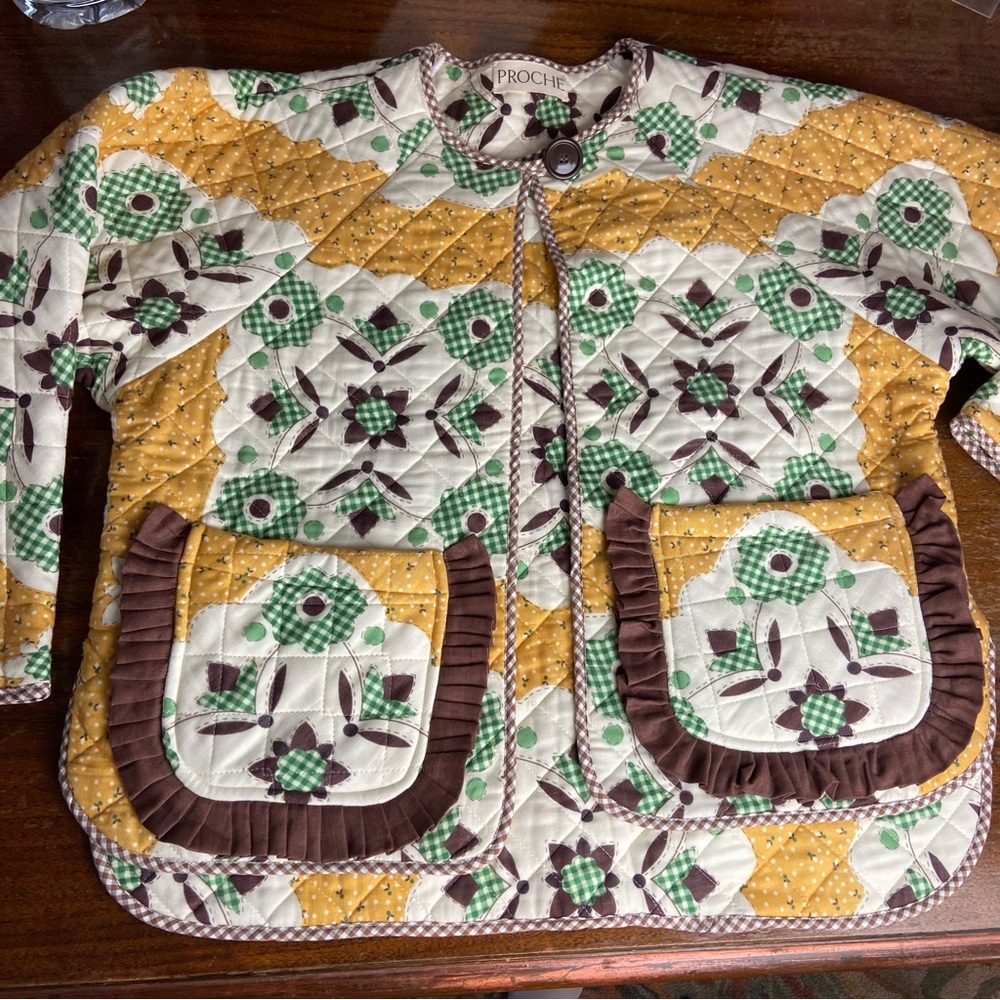 Proche X Free People Quilted Quilt Floral Blanket Chore Jacket Coat Grannycore